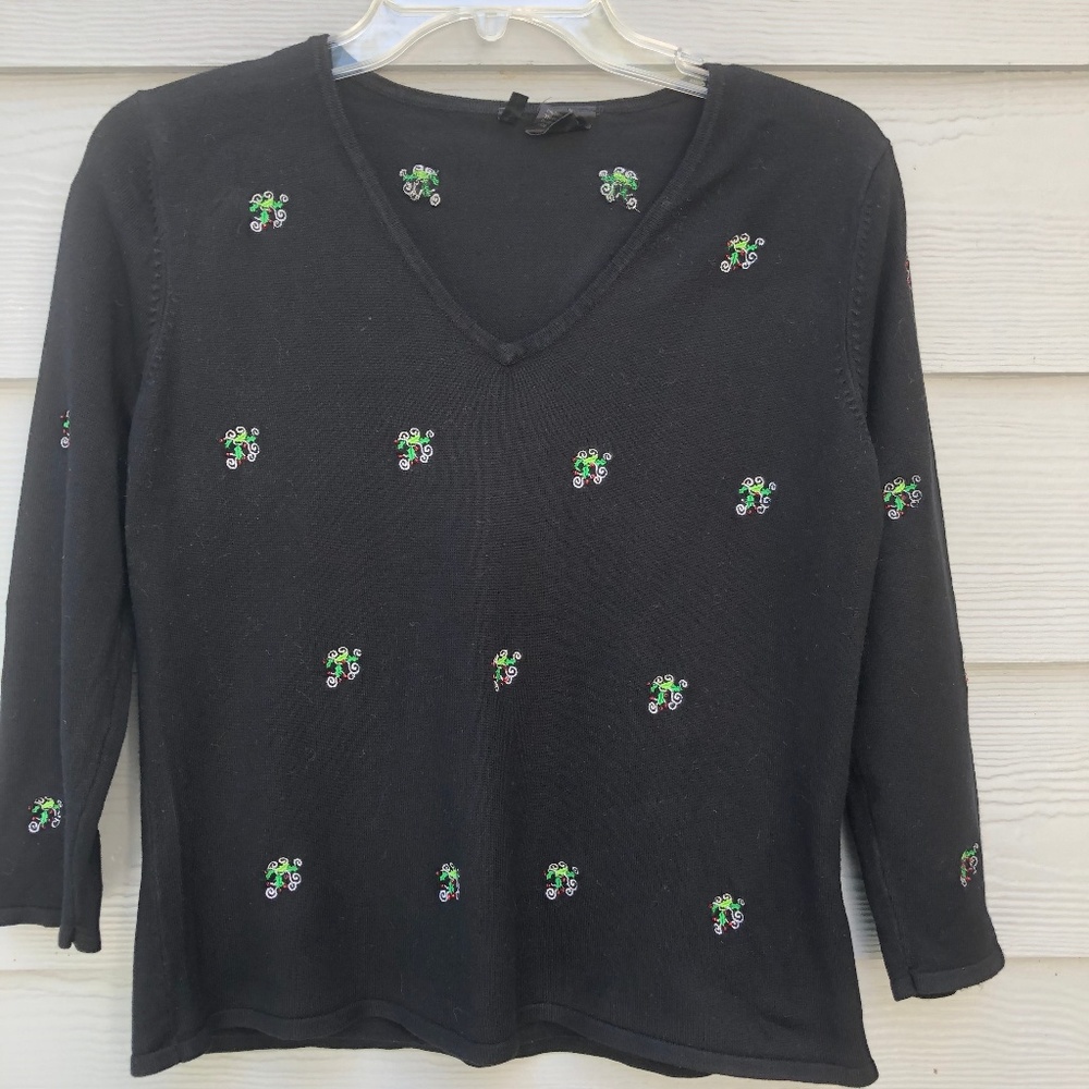 Etoile Christmas V Neck Sweater Medium